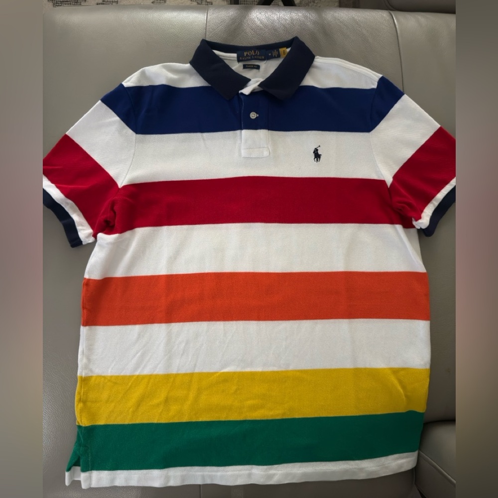 Ralph Lauren Navy and White Polo Shirt